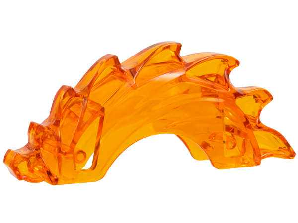 Lego (N) ~ Power Burst Curved with Dragon Head and Spines ~ [Trans-Orange]