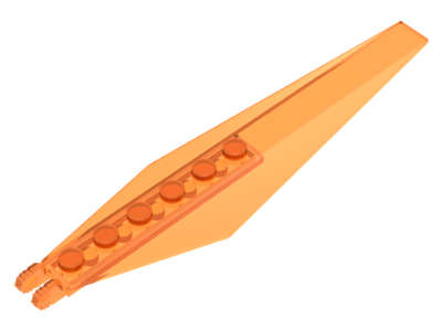 Lego (U) ~ Hinge Plate 3 x 12 with Angled Side Extensions and Tapered Ends ~ [Trans-Orange]