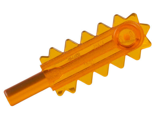 Lego (N) ~ Minifigure Utensil Tool Chainsaw Blade ~ [Trans-Orange]