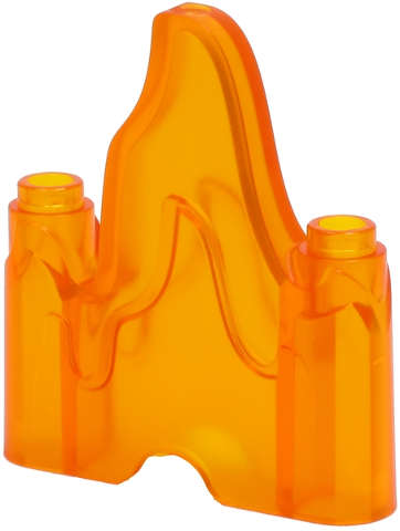Lego (N) ~ Wave Rounded 1 x 4 with 2 Studs on Ends (Flame Rock) ~ [Trans-Orange]