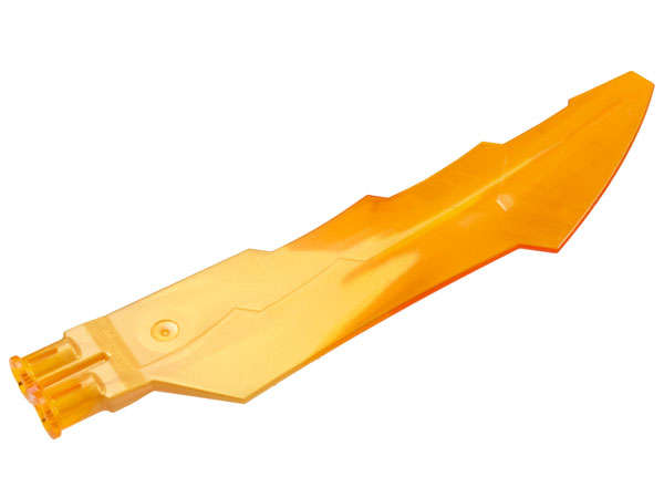 Lego (N) ~ Propeller 1 Blade 14L with 2 Axle Holes and Jagged Edges (Sword Blade) w ~ [Trans-Orange]