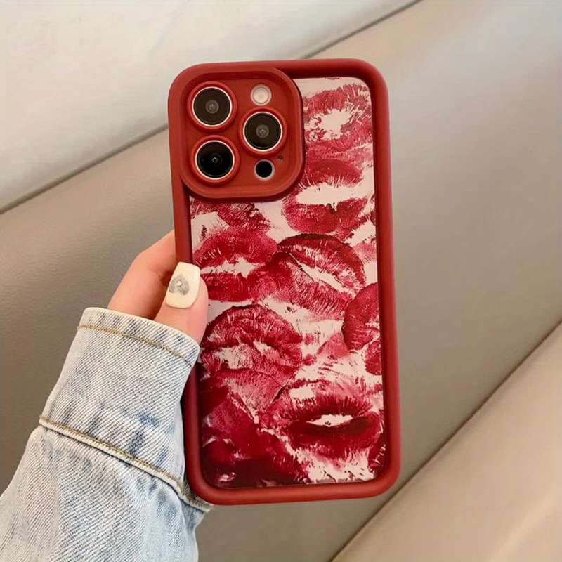 1Pc Burgundy For iPhone 13 Pro Max Phone Case Phone Cover