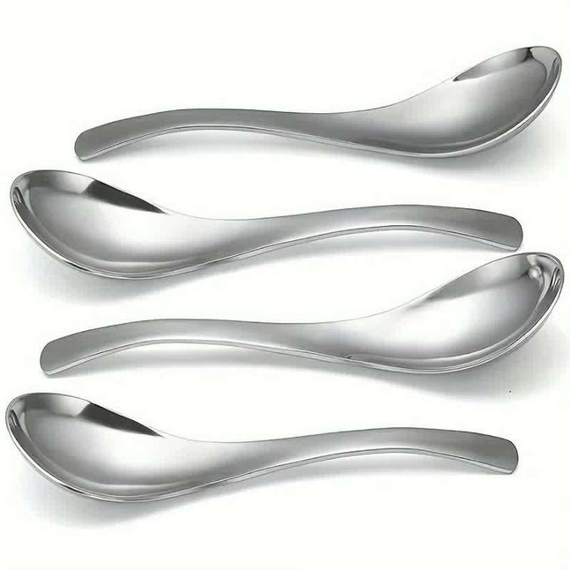 6pcs Heavy Duty Stainless Steel Spoon Set Classic Design Dishwasher Washable Easy To Clean