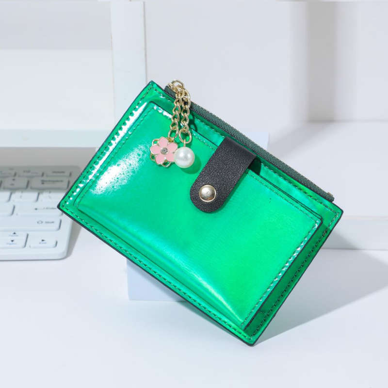 1pc Everyday Comfort Chic Holographic Synthetic Leather Wallet with Zipper Coin Purse Multiple