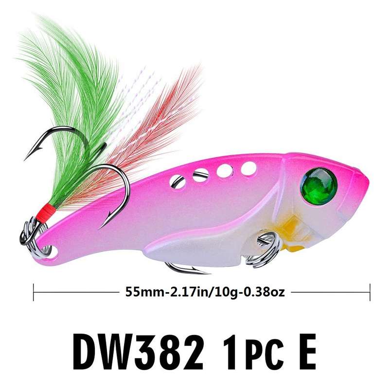 1pc Lifelike Rooster Tail Spoon Wobble Fishing Lure With Jig Hook