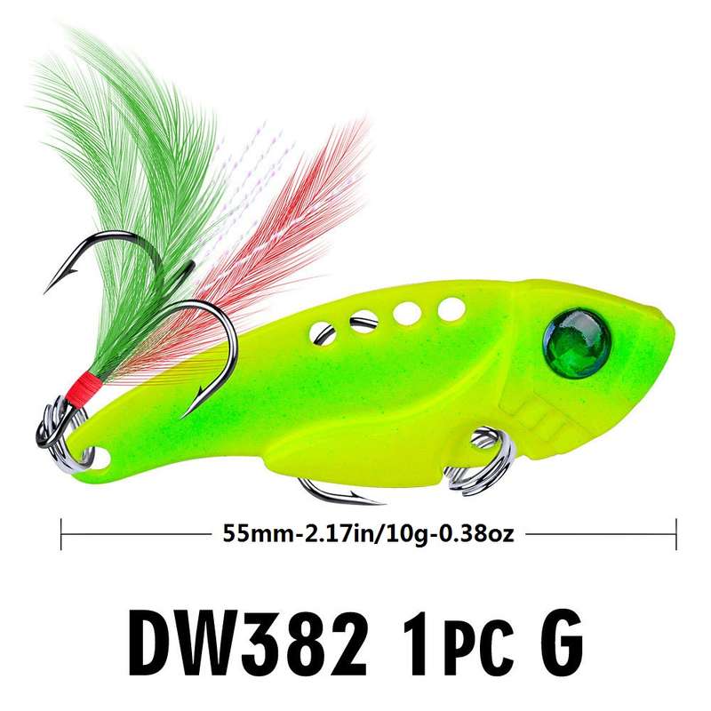 1pc Lifelike Rooster Tail Spoon Wobble Fishing Lure With Jig Hook