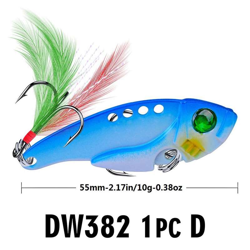 1pc Lifelike Rooster Tail Spoon Wobble Fishing Lure With Jig Hook