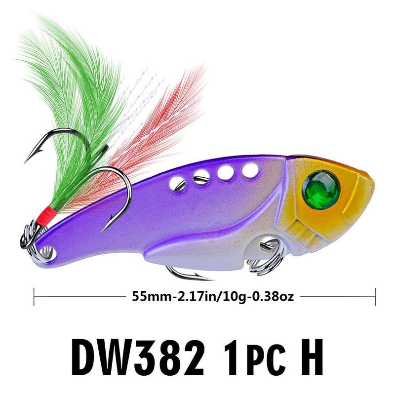 1pc Lifelike Rooster Tail Spoon Wobble Fishing Lure With Jig Hook