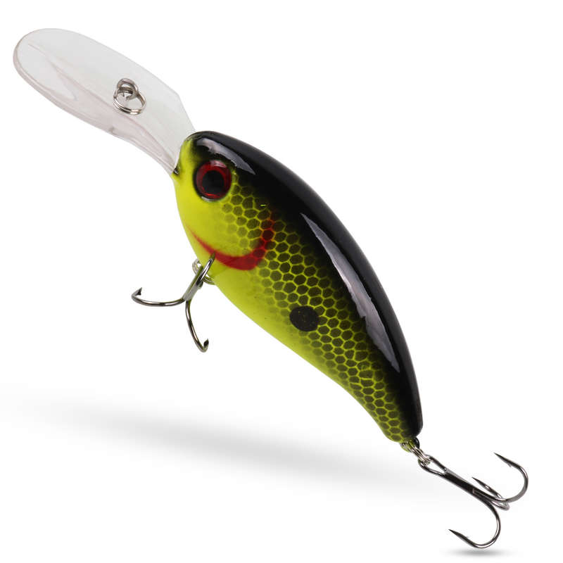 1pc Fishing Lure Realistic Rocker Design Durable ABS Hard Bait Vibrant Colors with Black R