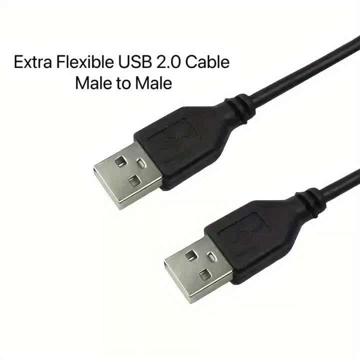 1pc 100cm USB Male-to-Male Data Cable Dual-USB Connection Line USB to USB Data Cable
