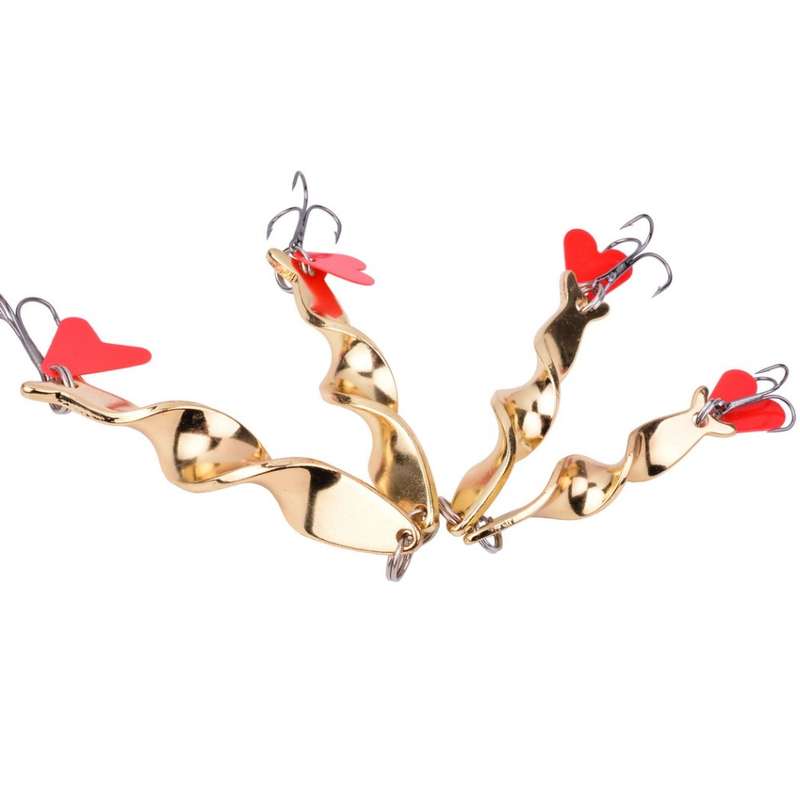 1pc 21g Rotating Metal Lure Spinner Spoon Lure Artificial Hard Bait With Treble Hook For Trout Pi