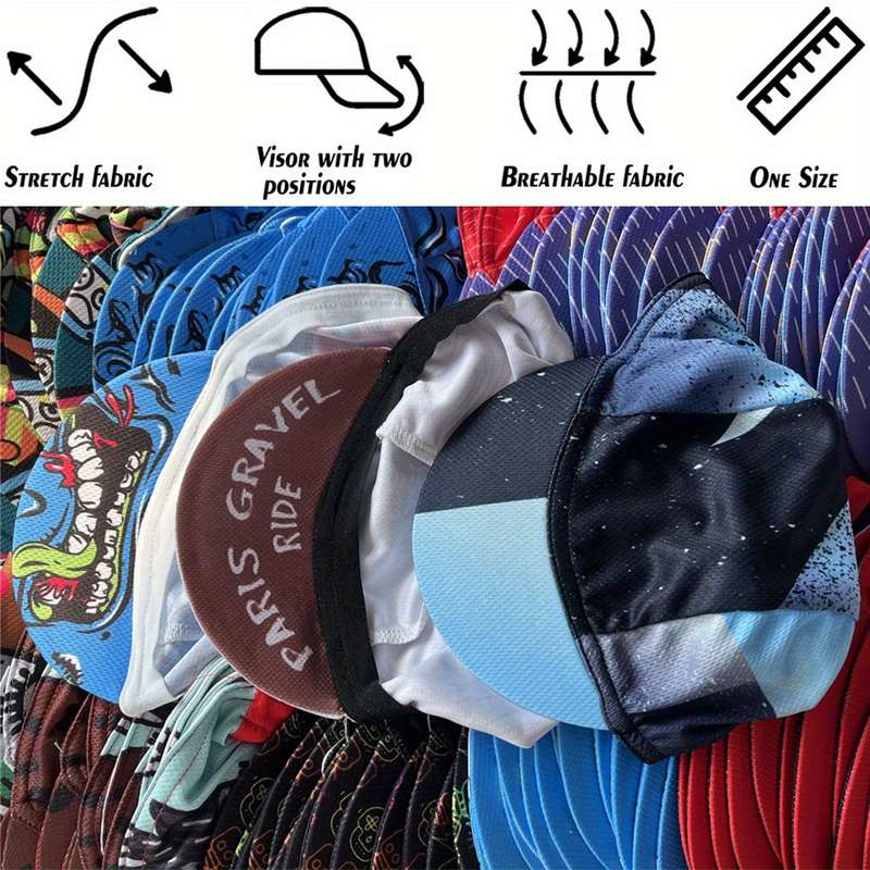 1pc Breathable Quick Drying Printed Cloth Hat for Outdoor Cycling Unisex