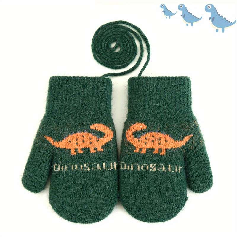 Winter Gloves Color Blackish Green Size Medium Size 4 To 8 Years Old