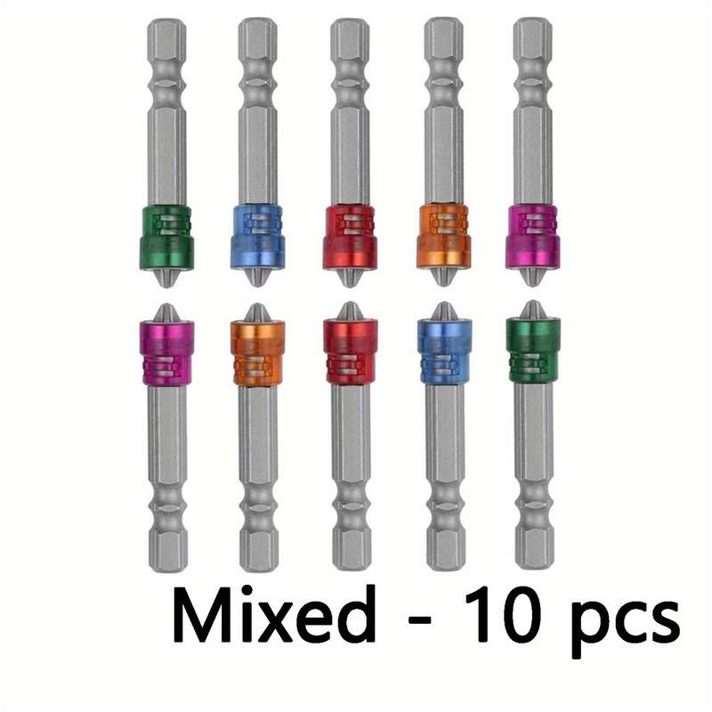 Screwdriver Bit Tool Set Color Mixed Quantity 10Pcs