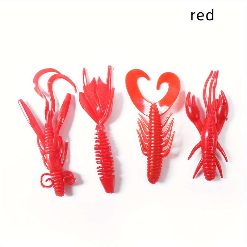 4pcs Anmuka Soft Fishing Lures Realistic Green  Black Lobster Designs 2g Silicone Bait for Bass