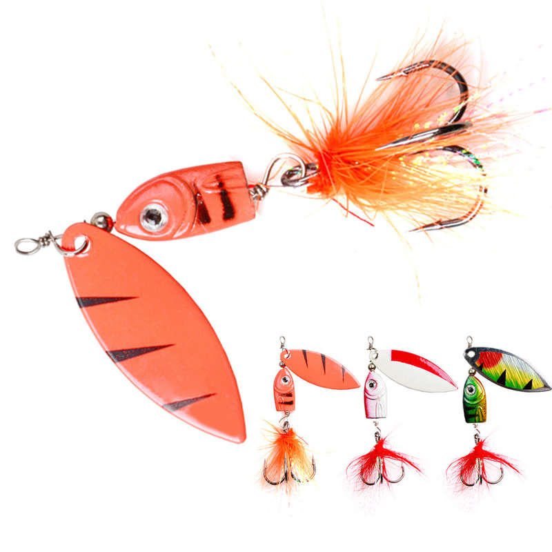 1pc 6.2cm Funpesca Rotating Metal Fishing Lures Squid Artificial Bait with Hooks Saltwater Trolli