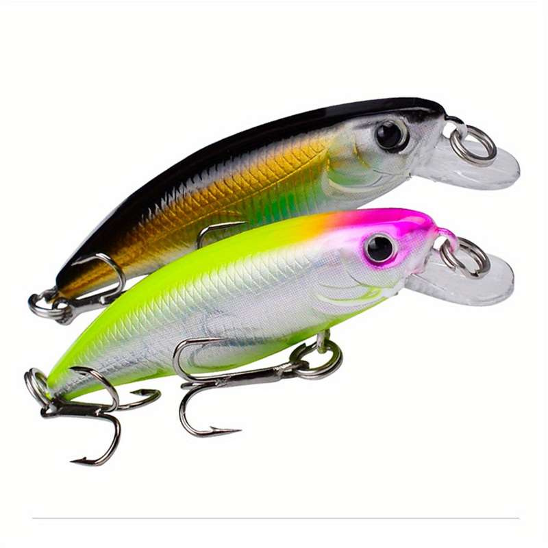 1pc Proberos Premium Sinking Minnow Lure 5.69cm Hard Bait with 3D Eyes Dual Treble Hooks Li