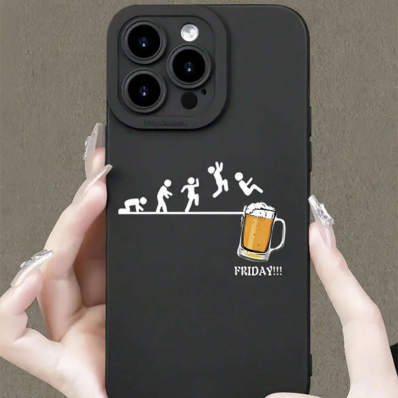 1Pc Black For iPhone 16 Pro Phone Case Phone Cover