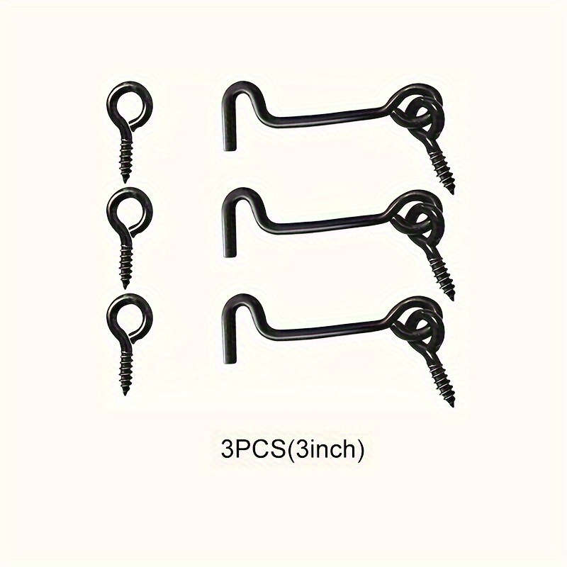 Lock Color 3Pcs Black 10.16Cm