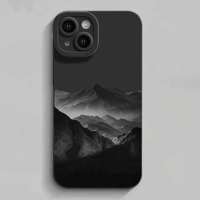 1Pc Mixed Color  For iPhone 12 Pro Max Black Background Pattern Phone Case