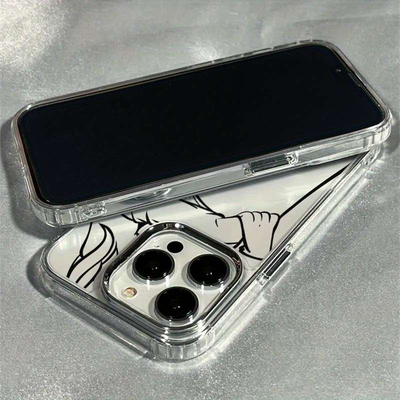 1Pc Transparent For iPhone 14 Curved Buttocks Line Phone Case