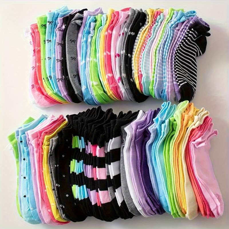 10 Pairs Random Colors One Size High Elastic Socks