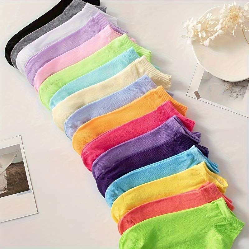 10 Pairs Random Colors One Size High Elastic Socks