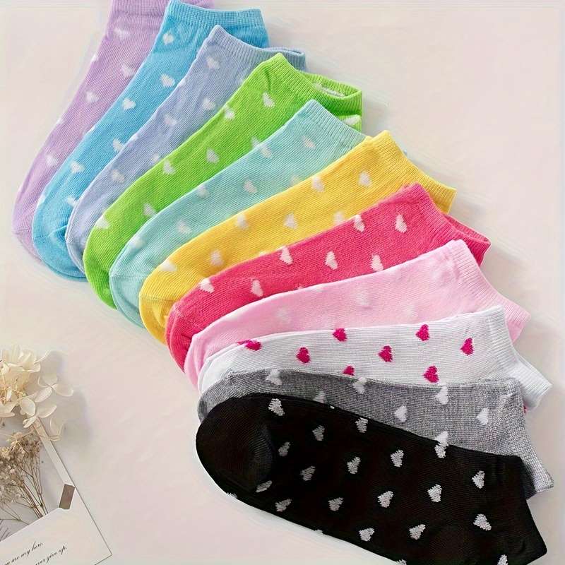 10 Pairs Random Colors One Size High Elastic Socks
