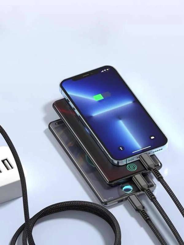 1pc Multi USB Charger Cable 3in 1 Charging Cable Nylon Braided Universal USB Charging Cord with