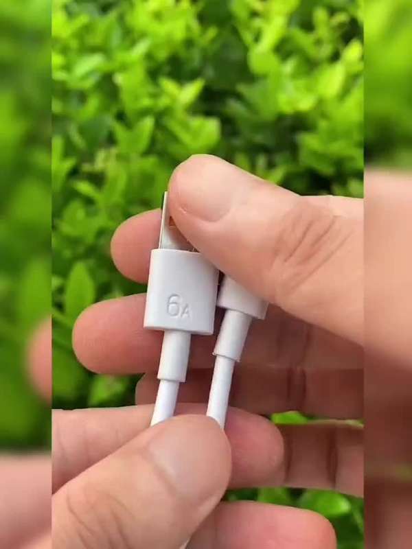 1pc Type-C Data Cable 100cm Round PVC USB Charging Matte Finish 6A Fast Charging 36V >80