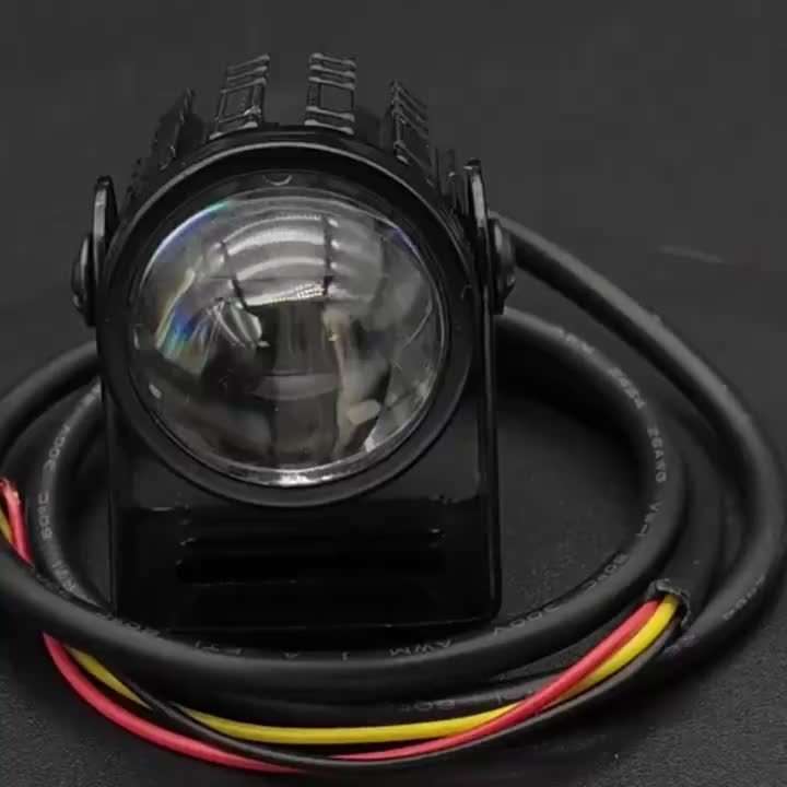 2pcs LED Dual-Color Spotlight for Motorcycles & Cars High Low Beam Adjustable Moun