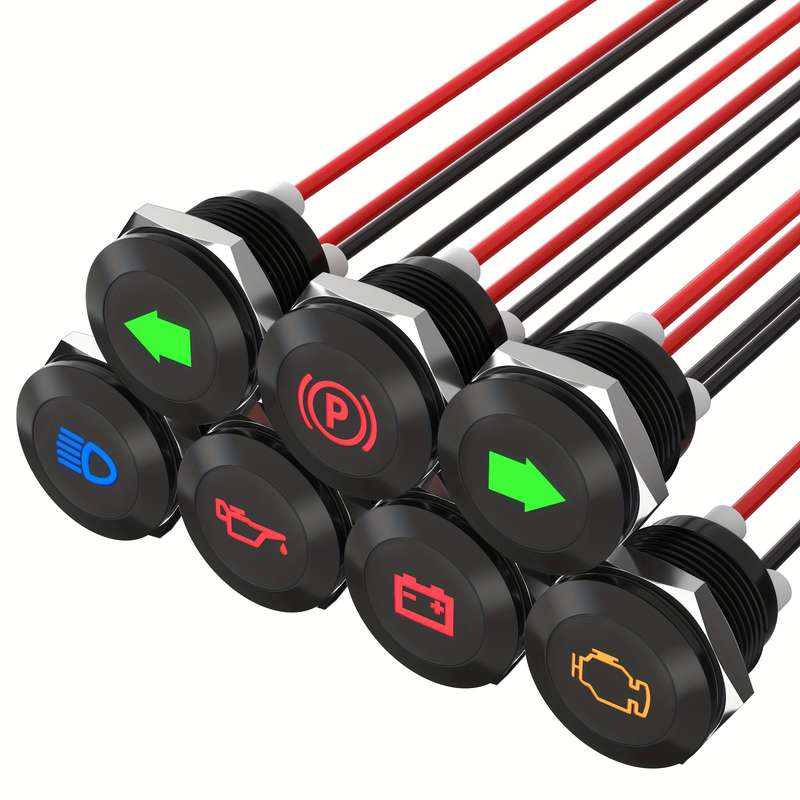 7 Types of 12Mm Automotive Modification Signal Light Strips with LED Metal Flat Head