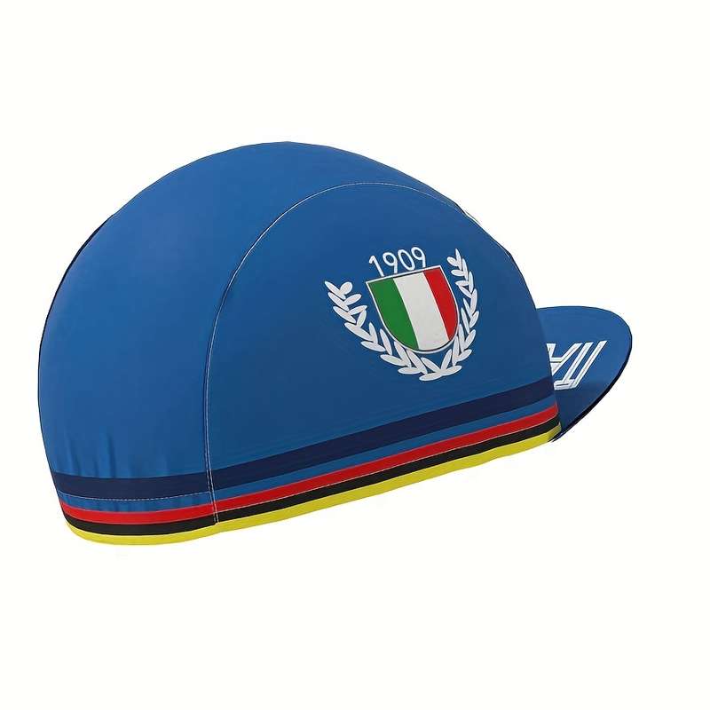 1pc Retro Italian Cycling Cap   Moisture-Wicking Polyester   Stretch Fit   Machine Washable Dry C