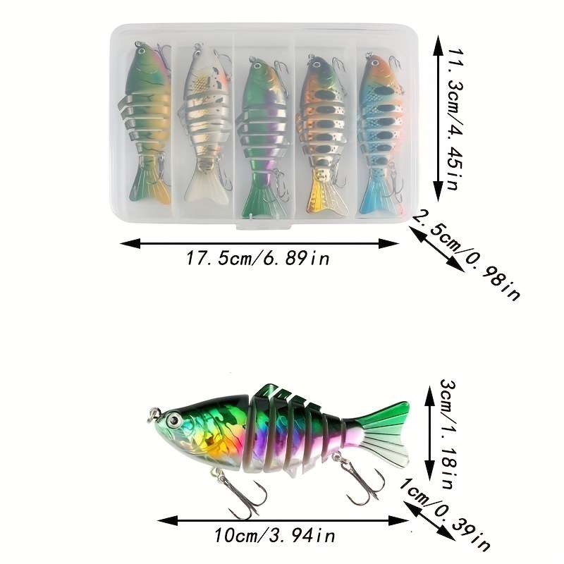 5pcs Fishing Lures Set Realistic Swimbait with Hard Bait and Spinner Blades ABS Material Fr