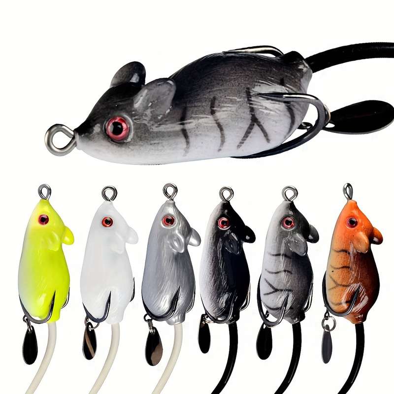 1pc Soft Mouse Shaped Bait Bells Sound Fishing Lure Silicon Artificial Fishing Bait Set Fish