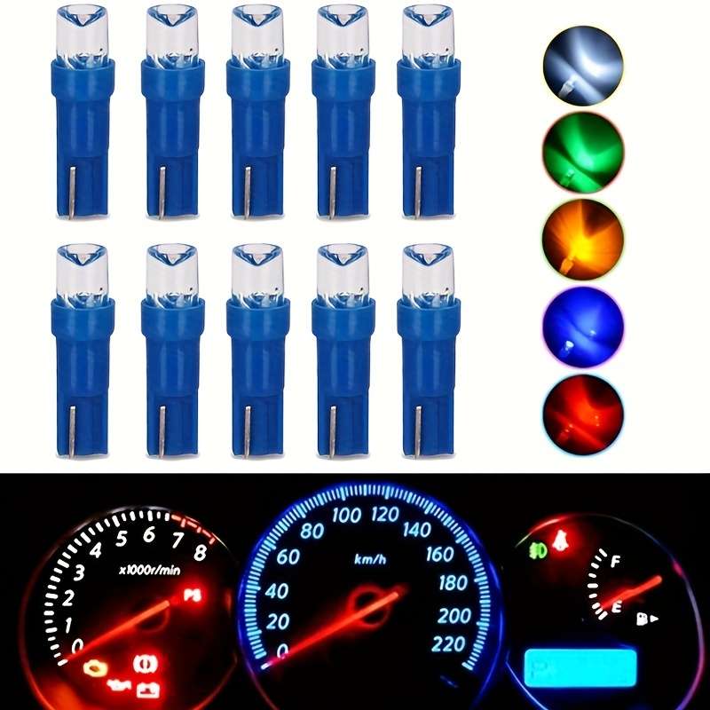 10pcs Yellow T5 LED Car Dash Dashboard Lights 74 73 286 Instrument Cluster Gauge Pane