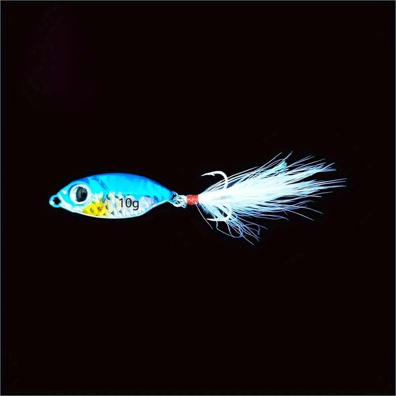 1pc 10g Small Iron Plate with Falling Fish Scale Pattern in Long-range Cast Perch with Cocked Mout