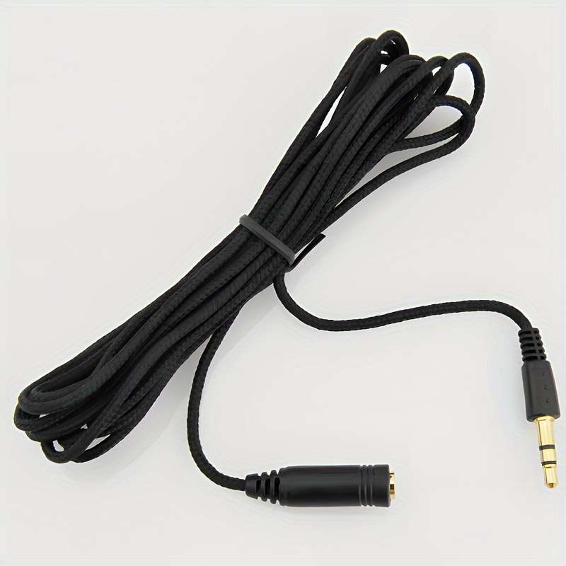 1pc Premium Braided 3.5mm Headphone Extension Cable 1.5m Lengths 0.138'' Microphone Jack Ster