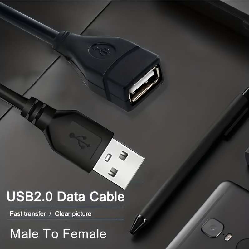 1pcs USB 2.0 Extender Male-to-Female USB Extension Cable Boost Your Device's Connectivity Fast