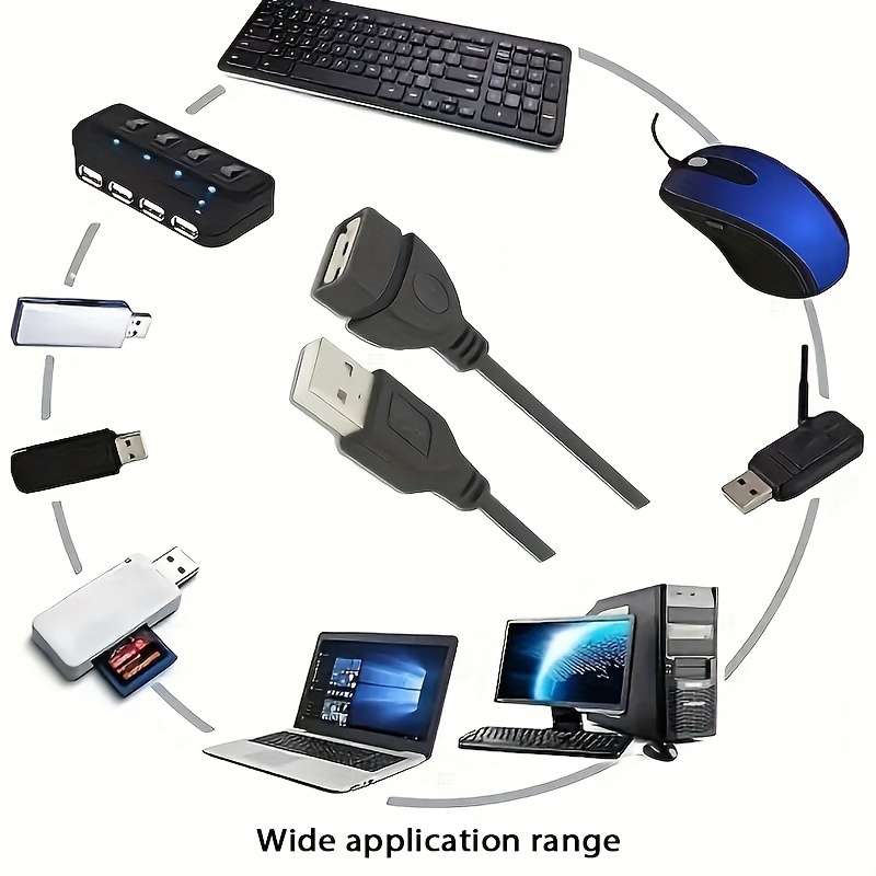 1pcs USB 2.0 Extender Male-to-Female USB Extension Cable Boost Your Device's Connectivity Fast
