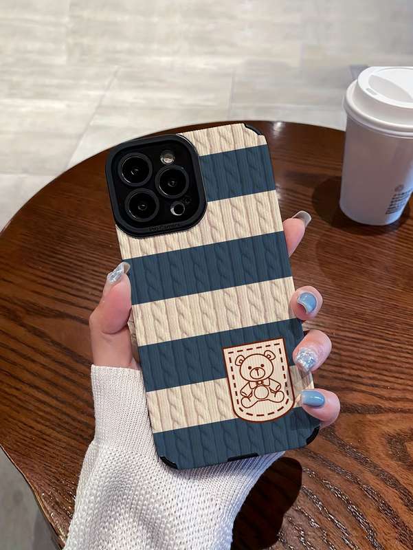 1Pc Black For iPhone XR Knitted Cartoon Phone Case