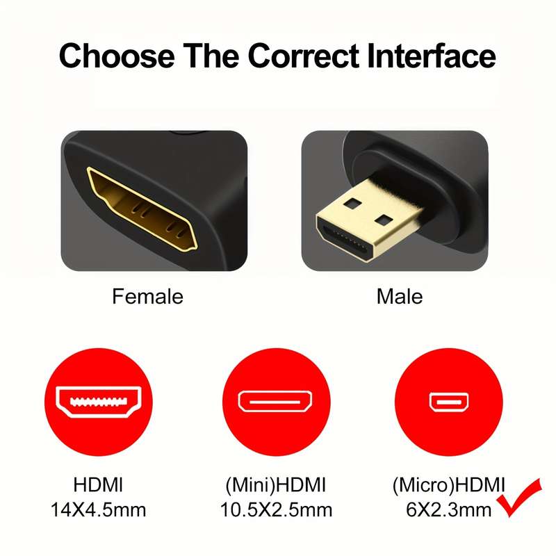 1pc Micro USB Male to Micro HDTV Female Adapter Converter Gold Plated Glossy Surface Uncharg