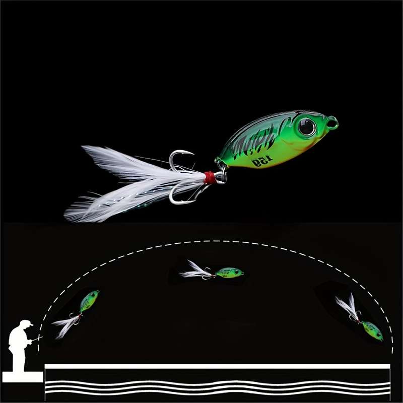 1pc 10g Small Iron Plate with Falling Fish Scale Pattern in Long-range Cast Perch with Cocked Mout