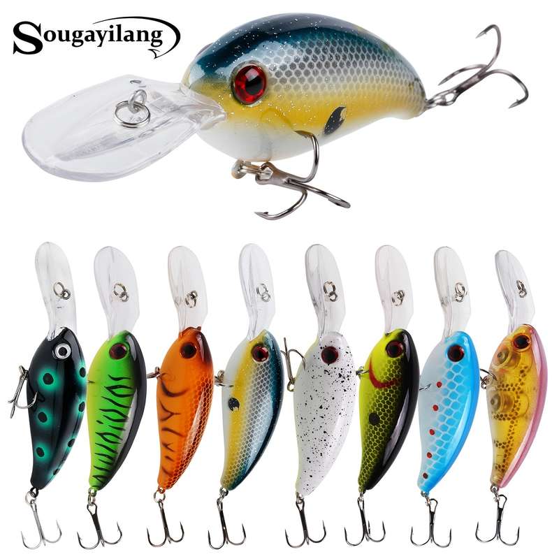 1pc Fishing Lure Realistic Rocker Design Durable ABS Hard Bait Vibrant Colors with Black R
