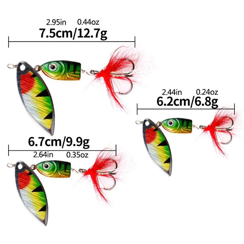 1pc 6.2cm Funpesca Rotating Metal Fishing Lures Squid Artificial Bait with Hooks Saltwater Trolli