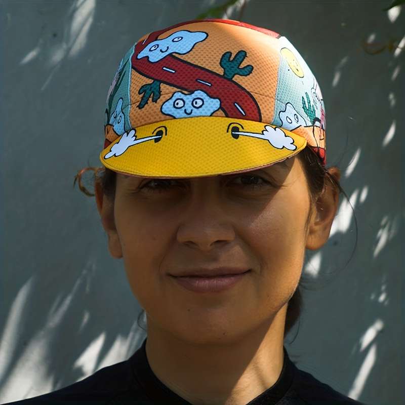 1pc Breathable Sun Protection Cycling Cap for Men and Women Funny Sports Cloth Hat for Mountain a