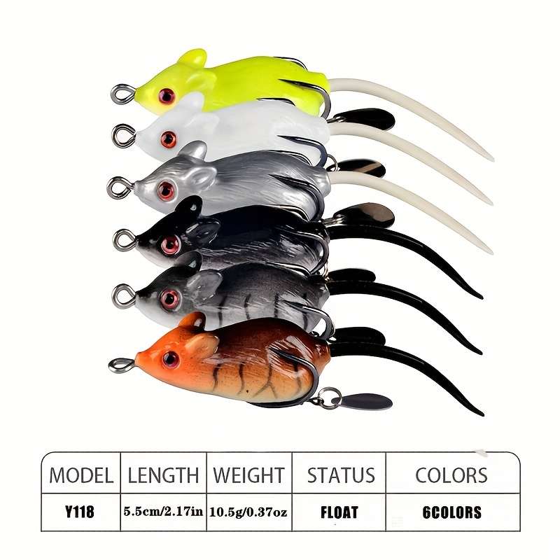 1pc Soft Mouse Shaped Bait Bells Sound Fishing Lure Silicon Artificial Fishing Bait Set Fish