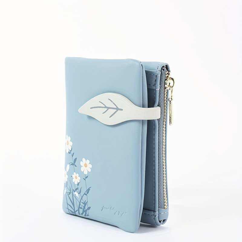 1pc Floral Print Short Wallet Bifold Coin Purse All-Match Credit Card Holder Portable Purse