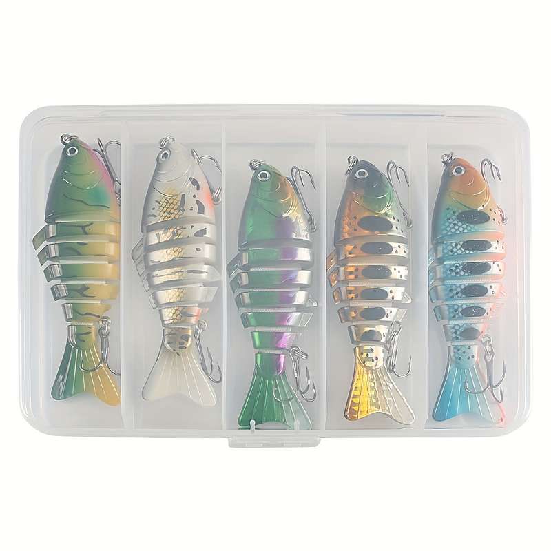 5pcs Fishing Lures Set Realistic Swimbait with Hard Bait and Spinner Blades ABS Material Fr