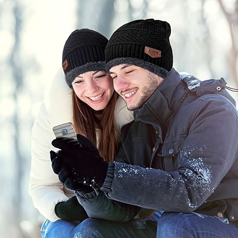 Winter Hat Size One Size Style Red Touch Screen Gloves